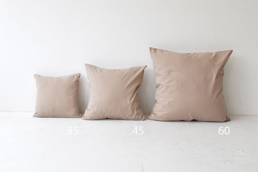 コットン ワッシャー クッションカバー 3色×サイズ35・45・60 日本製 手もみ風シワ加工 くつろぎシリーズ