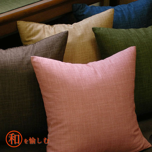 クッションカバー 30×30cm なごみ 日本製 綿100% 5色 絣模様 かすり調 中厚で丈夫 丁寧な縫製 夜明屋本店 オーダー納期10日 Japanese Textiles