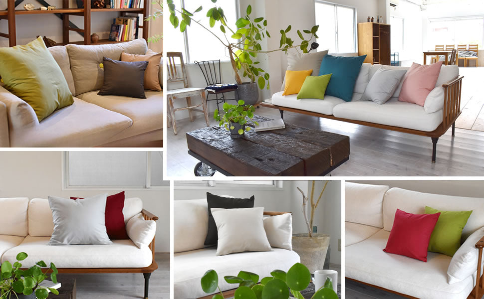 シンプルながらも表情豊かなクッションカバー