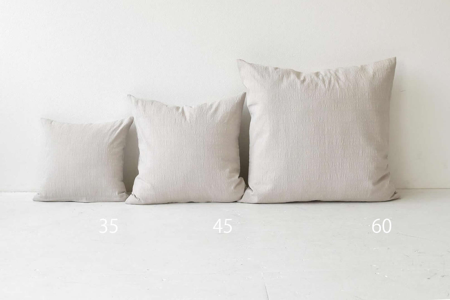 ドビークロス ワッシャー クッションカバー 3色×サイズ35･45･60 日本製 手もみ風シワ加工 くつろぎシリーズ