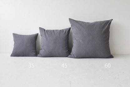 ドビークロス ワッシャー クッションカバー 3色×サイズ35･45･60 日本製 手もみ風シワ加工 くつろぎシリーズ