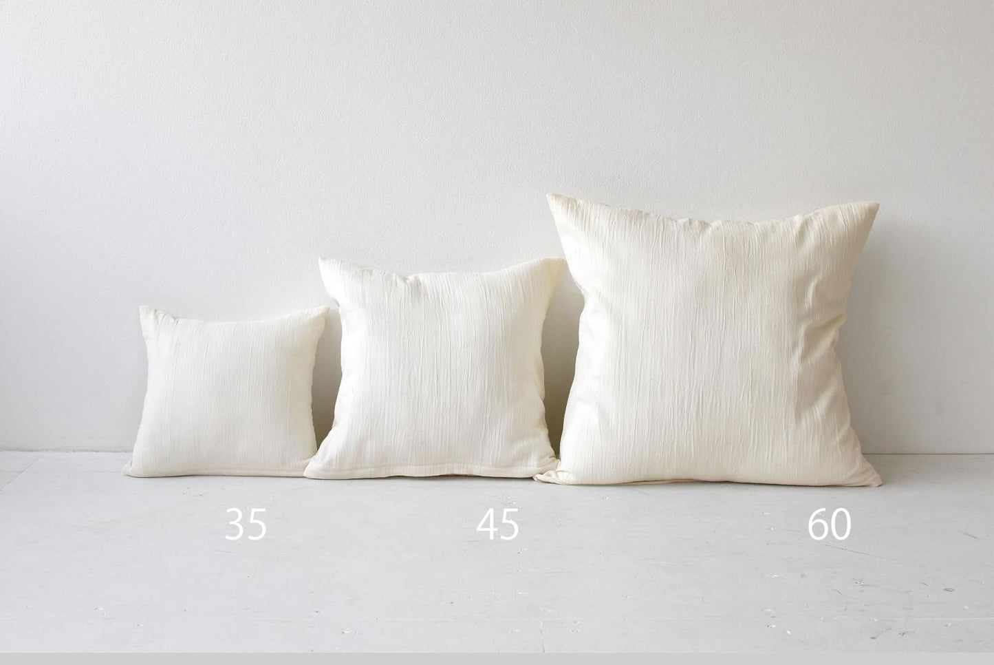 ダブルガーゼ ワッシャー クッションカバー 3色×サイズ35･45･60 日本製 手もみ風シワ加工 くつろぎシリーズ