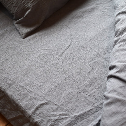 ドビークロス ワッシャー 掛け布団カバー ボックスシーツ 枕カバー 綿100% 日本製 手もみ風シワ加工 くつろぎシリーズ