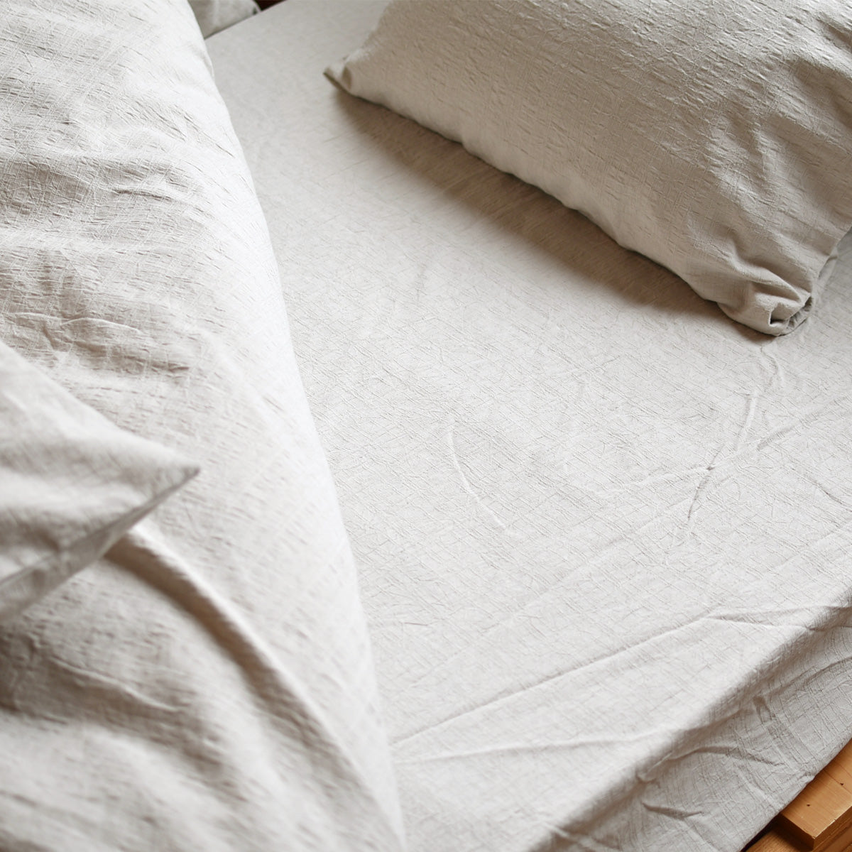 ドビークロス ワッシャー 掛け布団カバー ボックスシーツ 枕カバー 綿100% 日本製 手もみ風シワ加工 くつろぎシリーズ