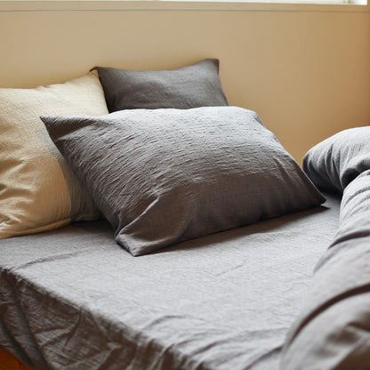 ドビークロス ワッシャー 掛け布団カバー ボックスシーツ 枕カバー 綿100% 日本製 手もみ風シワ加工 くつろぎシリーズ