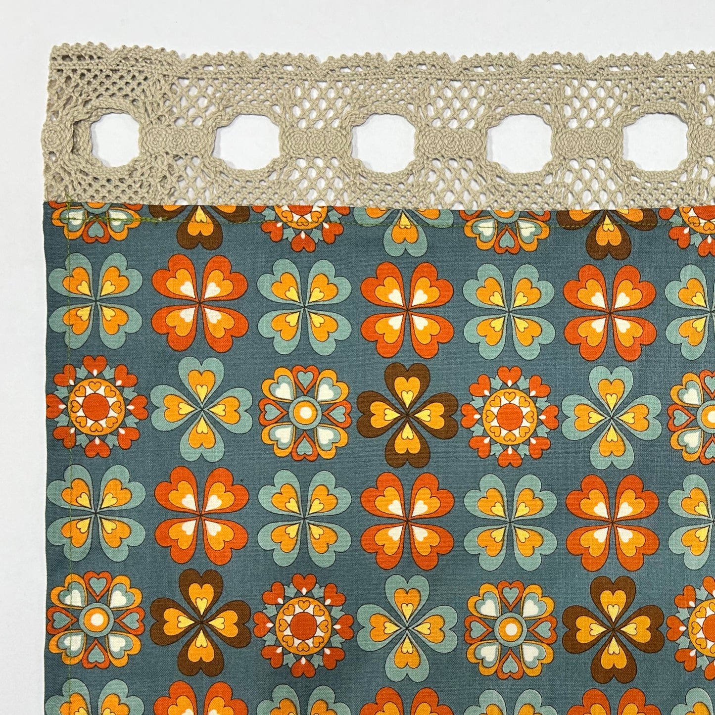 カフェカーテン 巾105×丈56cm(レース含む) 5色 日本製 北欧モダン・昭和レトロ 丁寧な縫製 夜明屋本店