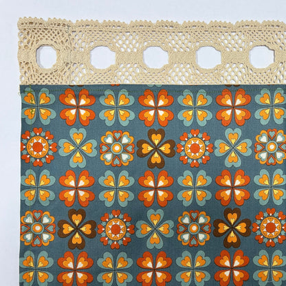 カフェカーテン 巾105×丈56cm(レース含む) 5色 日本製 北欧モダン・昭和レトロ 丁寧な縫製 夜明屋本店