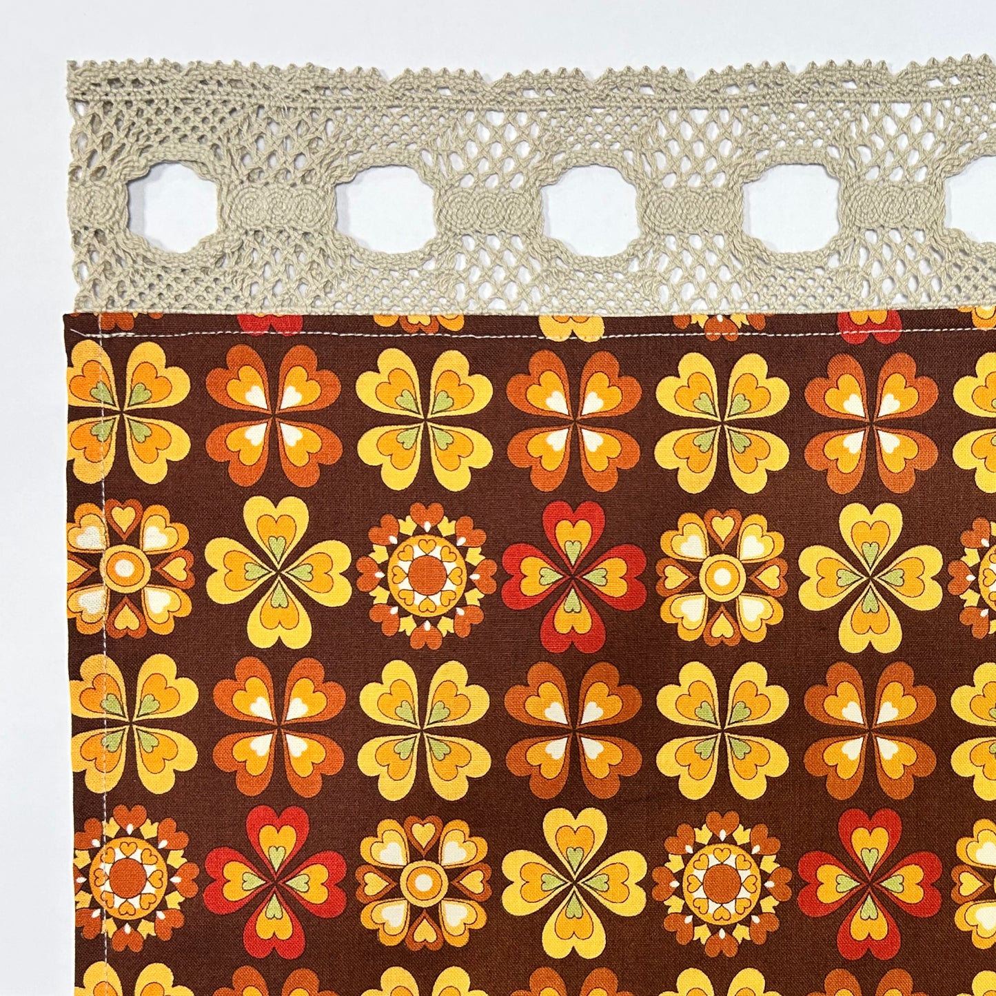 カフェカーテン 巾105×丈56cm(レース含む) 5色 日本製 北欧モダン・昭和レトロ 丁寧な縫製 夜明屋本店