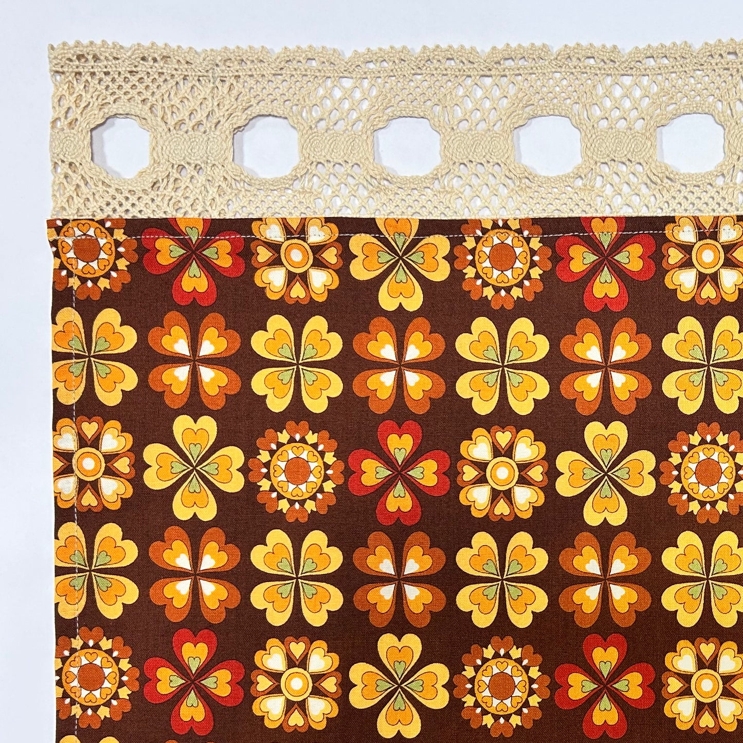 カフェカーテン 巾105×丈56cm(レース含む) 5色 日本製 北欧モダン・昭和レトロ 丁寧な縫製 夜明屋本店