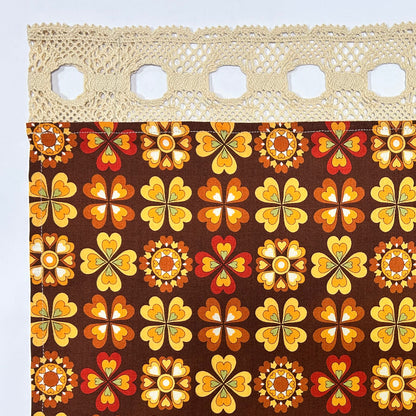 カフェカーテン 巾105×丈56cm(レース含む) 5色 日本製 北欧モダン・昭和レトロ 丁寧な縫製 夜明屋本店