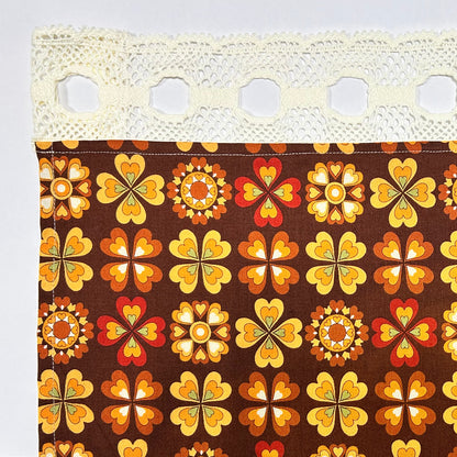 カフェカーテン 巾105×丈56cm(レース含む) 5色 日本製 北欧モダン・昭和レトロ 丁寧な縫製 夜明屋本店