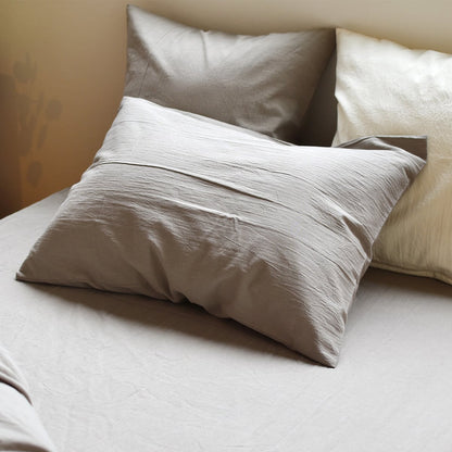 コットン ワッシャー 掛け布団カバー ボックスシーツ 枕カバー 綿100% 日本製 手もみ風シワ加工 くつろぎシリーズ