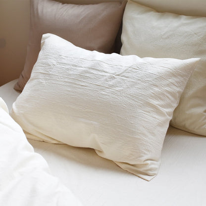 コットン ワッシャー 掛け布団カバー ボックスシーツ 枕カバー 綿100% 日本製 手もみ風シワ加工 くつろぎシリーズ