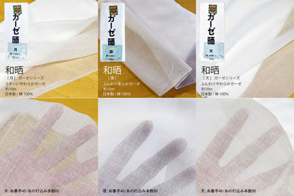 ガーゼ (天) 小巾 34cm×10m 糸番手40/打込90 生地は薄い 晒 綿100％ 日本製 皆様晒 夜明屋本店
