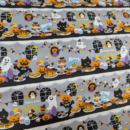 ハロウィン プリント シーチング 日本製 110cｍ×12m乱（10M保証） 綿100% 1反 半折 ポーチ 小物 オーナメント 仮装衣装に