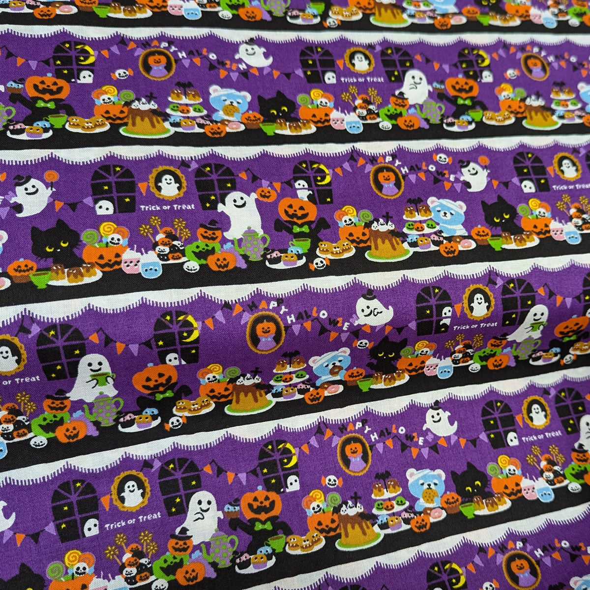 ハロウィン プリント シーチング 日本製 110cｍ×12m乱（10M保証） 綿100% 1反 半折 ポーチ 小物 オーナメント 仮装衣装に