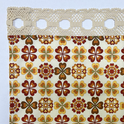 カフェカーテン 巾105×丈56cm(レース含む) 5色 日本製 北欧モダン・昭和レトロ 丁寧な縫製 夜明屋本店