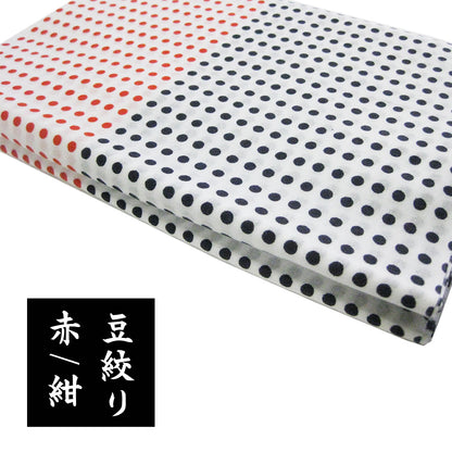 手ぬぐい 豆絞り（紺・赤・赤紺） 捺染 日本製 綿100％ 約巾33cm×長さ9m巻 (10枚分) 日本製 お祭り お神輿 夜明屋本店