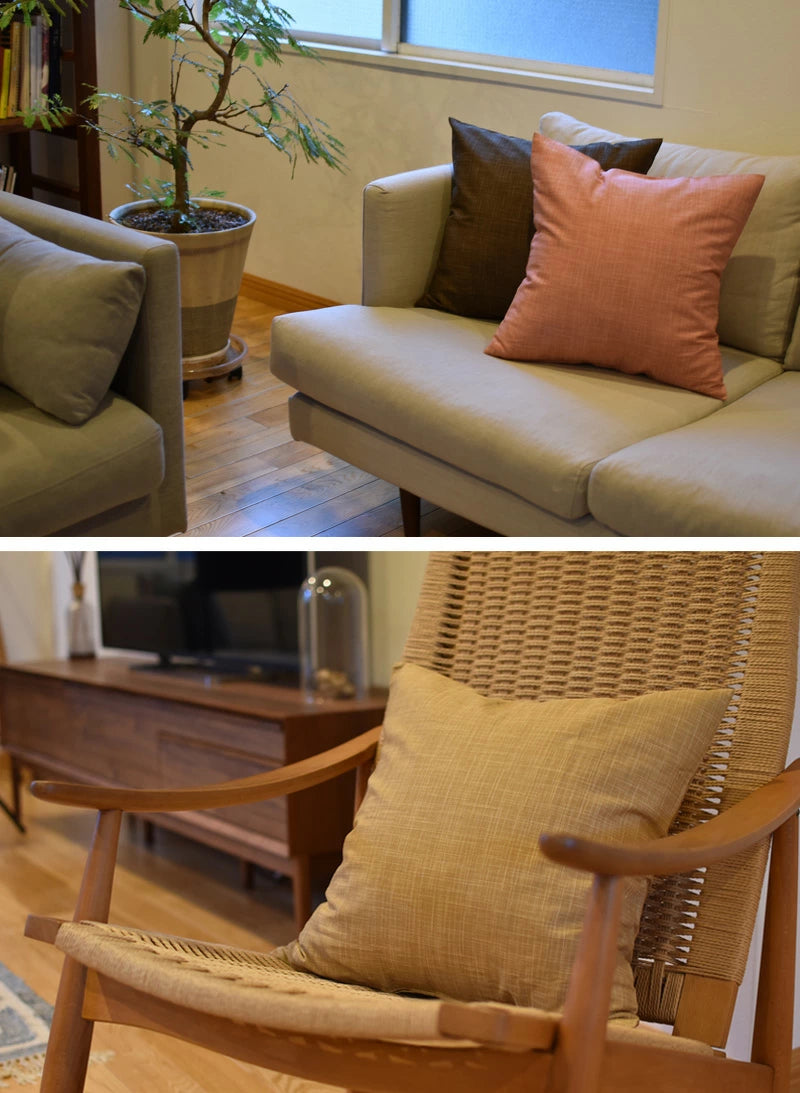 クッションカバー 35×35cm なごみ 日本製 綿100％ 5色 絣模様 かすり調 中厚で丈夫 丁寧な縫製 夜明屋本店 オーダー納期10日 Japanese Textiles