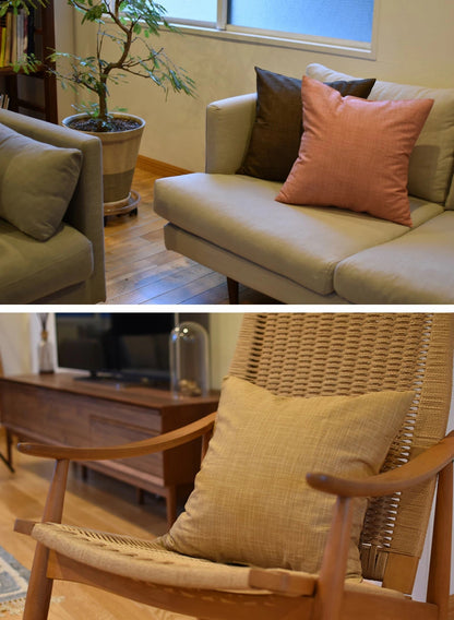 クッションカバー 35×35cm なごみ 日本製 綿100％ 5色 絣模様 かすり調 中厚で丈夫 丁寧な縫製 夜明屋本店 オーダー納期10日 Japanese Textiles