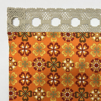 カフェカーテン 巾105×丈56cm(レース含む) 5色 日本製 北欧モダン・昭和レトロ 丁寧な縫製 夜明屋本店