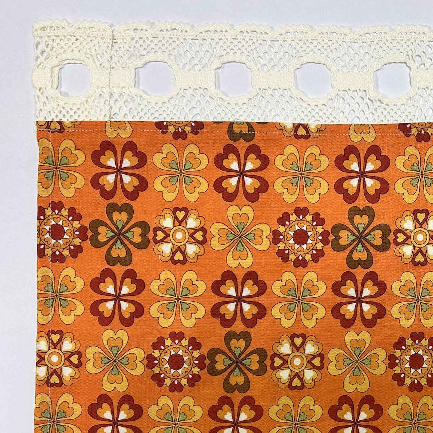 カフェカーテン 巾105×丈56cm(レース含む) 5色 日本製 北欧モダン・昭和レトロ 丁寧な縫製 夜明屋本店