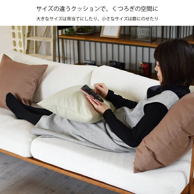 クッションカバー 40×40cm ピュアリネン 日本製 麻100％ 15色 無地 ナチュラルカラー しなやかな艶とシャリ感 リネンとラミーの混紡 丁寧な縫製 オーダー納期10日