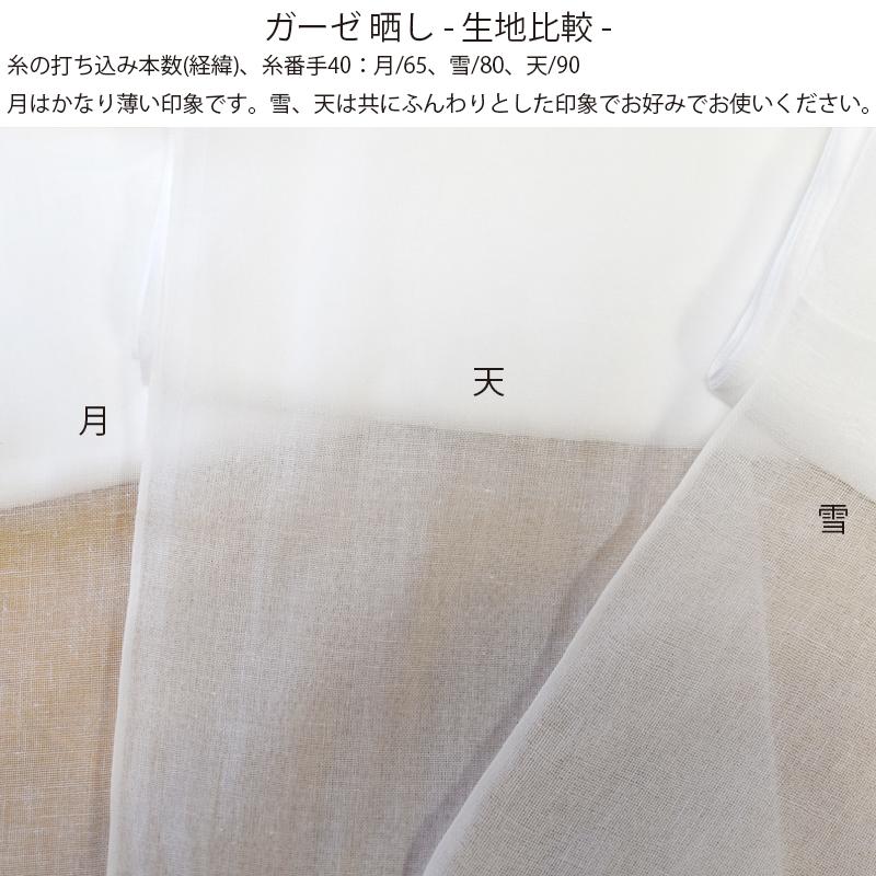 ガーゼ (天) 小巾 34cm×10m 糸番手40/打込90 生地は薄い 晒 綿100％ 日本製 皆様晒 夜明屋本店