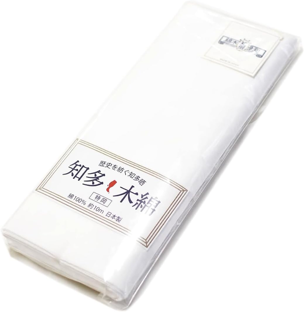 知多木綿 特岡 和晒 37cm×12m 日本製 高級さらし 糸番手30 細目の糸で目の詰まりが細かい 5反セット割 浴衣 料理 和装 肌着