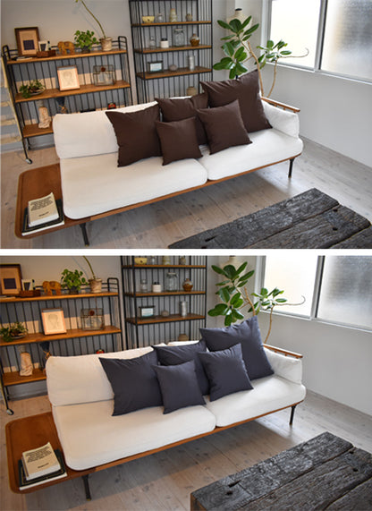 クッションカバー 50×50cm モダン つむぎ 日本製 綿100％ 7色 織り柄 和柄 中厚で丈夫 丁寧な縫製