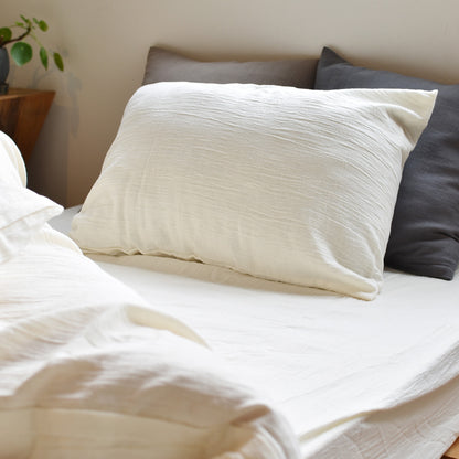 ダブルガーゼ ワッシャー 掛け布団カバー ボックスシーツ 枕カバー 日本製 手もみ風シワ加工 くつろぎシリーズ