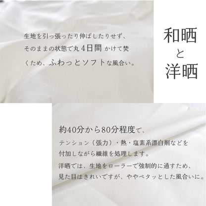 和晒寝具 和晒 白 カバーリング 掛け布団カバー・ボックスシーツ・枕カバー 伝統的な和晒製法で作られた 日本製