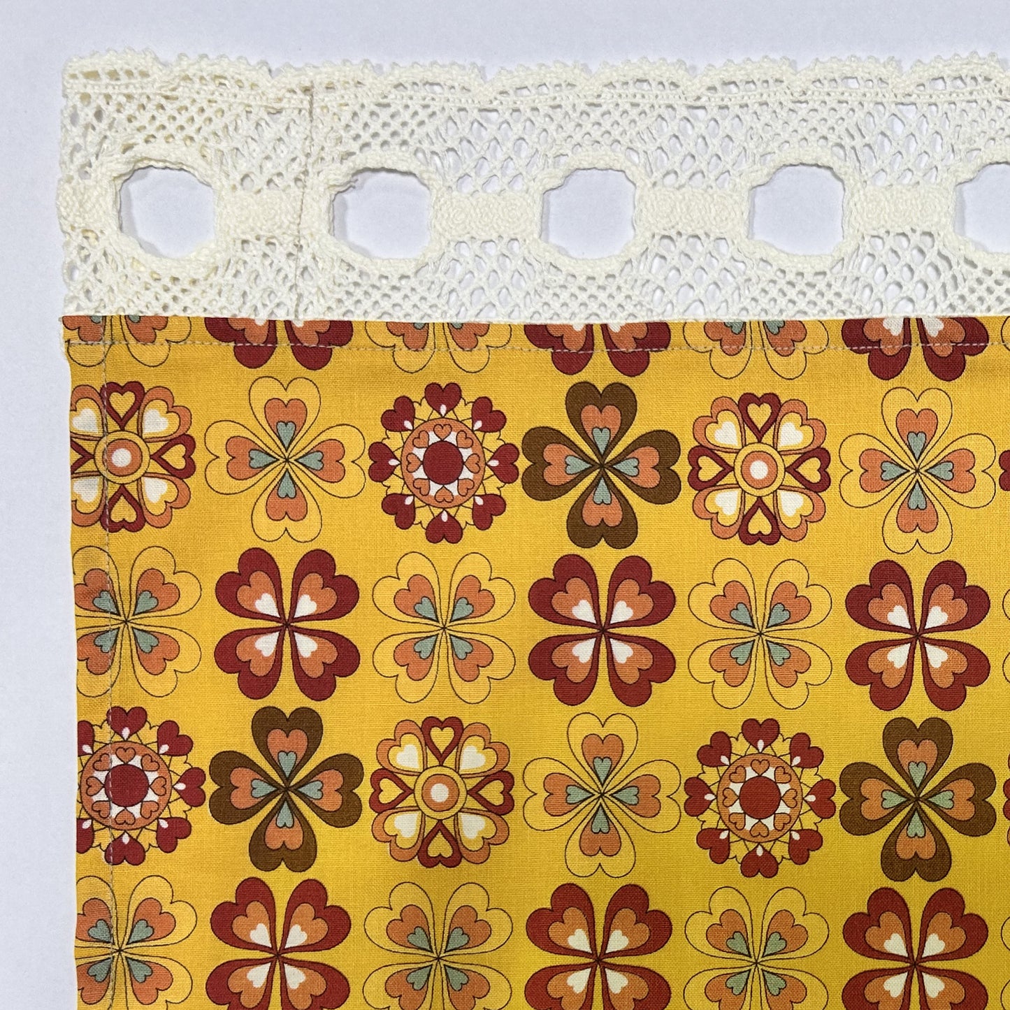 カフェカーテン 巾105×丈56cm(レース含む) 5色 日本製 北欧モダン・昭和レトロ 丁寧な縫製 夜明屋本店